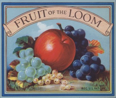 Annonce for Fruit of the Loom-tøj (farve litho) af American School