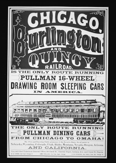 Annonce for Pullman Cars of Chicago, ca. 1875 (litho) af American School