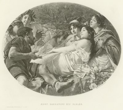 Aesop fortæller sine fabler (dybtryk) af American School