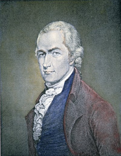 Alexander Hamilton (1755-1804) (farvet gravering) af American School