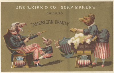 American Family, annonce for James Kirk & Co. Soap Makers, ca. 1880 af American School