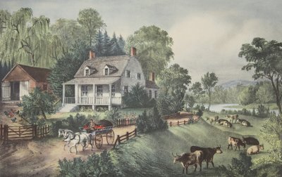American Homestead - Sommer, udg. 1868, Currier & Ives af American School