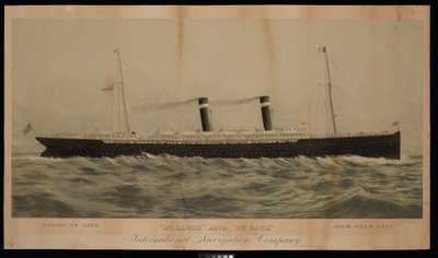 American Line St Louis and St Paul Red Star Line International Navigation Company (kromolitografi) af American School