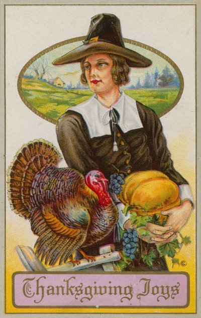Amerikansk Thanksgiving Day-kort af American School
