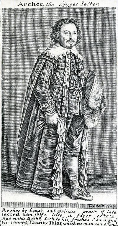 Archee, kongens nar, et portræt af Archibald Armstrong, af Thomas Cecill, 1639-1640 af American School