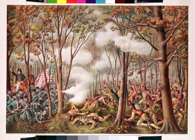 Angreb af de indfødte amerikanere ved Tippecanoe River, Indiana Territory, 7. november, 1811 af American School