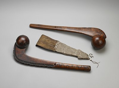 Tomahawk-køller med kuglehoved (træ og messing) af American School