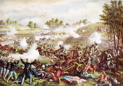 Battle of Bull Run, 21. juli 1861, udgivet 1889 af American School