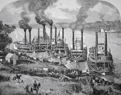 Slaget ved Shiloh også kendt som Pittsburg Landing, april 1862 (litho) af American School