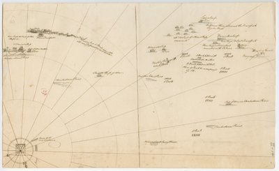 Slagplan for belejringen af Boston Harbour, ca. 1775-1776 af American School