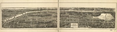 Fugleperspektiv af den del af den 23. og 24. bydel i New York, der ligger vest for New York and Harlem Railroad, og af Grand Boulevard og Concourse, der forbinder Manhattan Island med parksystemet nord for Harlem-floden af American School