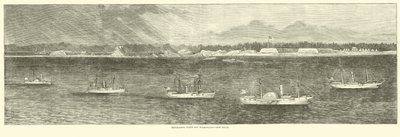 Blokerende flåde ud for Wilmington, New Inlet, oktober 1864 af American School