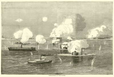 Bombardement af Fort Sumter, april 1863 af American School