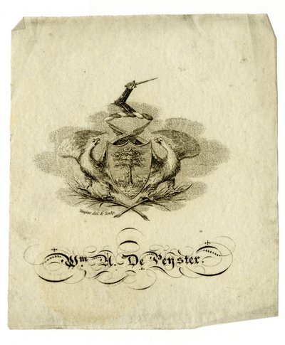 Bogplade af William Axtell De Peyster (1793-1856), ca. 1840 af American School