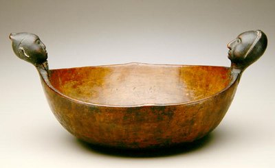 Skål, ca. 1800 (træ og messing) af American School