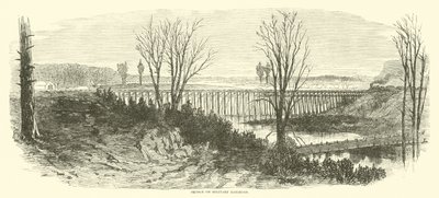 Bro over Militærjernbanen, marts 1865 af American School