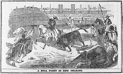 Tyrekamp i New Orleans, fra Davy Crocketts Almanack, Boston, 1849 af American School
