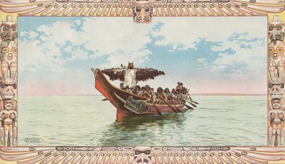 Kano med Kwakiutl Brudefest af Edward S. Curtis af American School