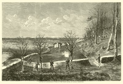Capture of Confederate værker i Det Hvide Hus, på Lookout Mountain, november 1863 af American School