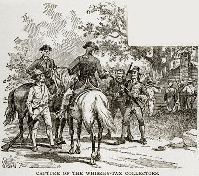 Capture of the Whisky-Tax Collectors, illustration fra Columbus og Columbia, ca. 1893 af American School