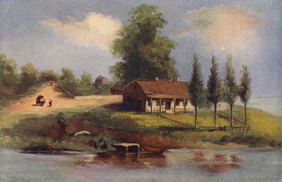 Chicago: The Old Kinzie House (farve litho) af American School