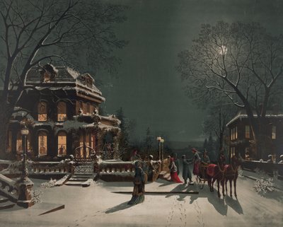 Juleaften, ca. 1890 af American School