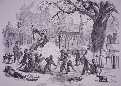 Julesnebold, scene på Boston Common af American School