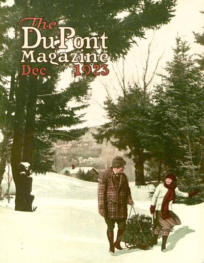 Juletræ, forside af DuPont Magazine, december 1923 af American School