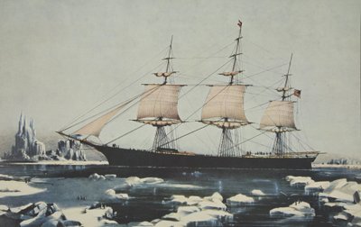 Clipper Ship, Red Jacket - I isen ud for Kap Horn, på sin rejse fra Australien til Liverpool, august 1854, pub. 1855, Currier & Ives af American School