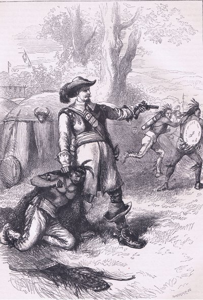 Oberst Atherton og indianerne 1661, illustration fra Cassell