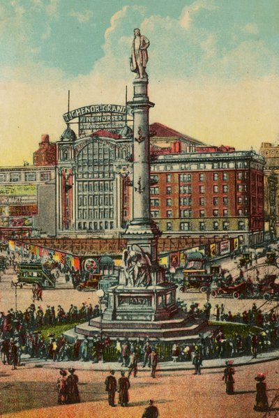Columbus Circle, New York, ca. 1900 af American School