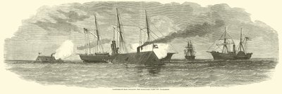 Konfødererede væddere engagerer blokadeflåden ud for Charleston, januar 1863 af American School