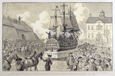 Kongressens parade og fest, ca. 1790 af American School