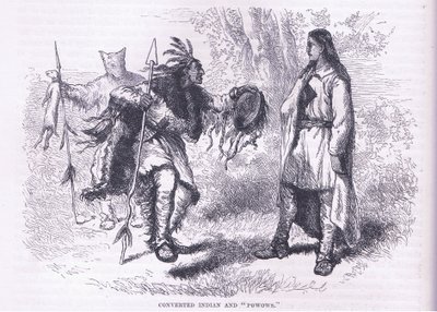 Konverterede indianere "Powows" 1695, illustration fra Cassell