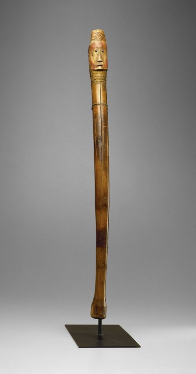 Coup Stick, Yankton Sioux, ca. 1880 (træ, messing negle, pigment og varme filmærker) af American School
