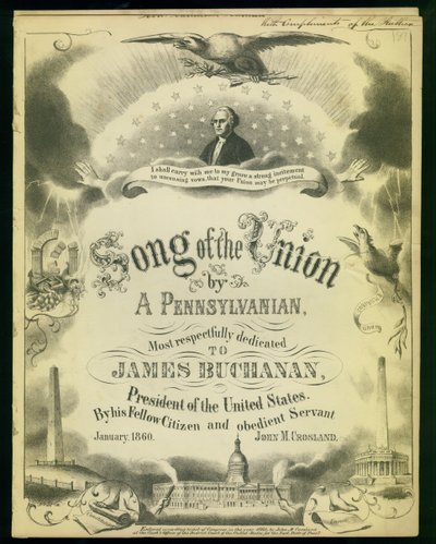 Cover af Songs of the Union af en Pennsylvanian... af John M. Crosland, 1860 af American School