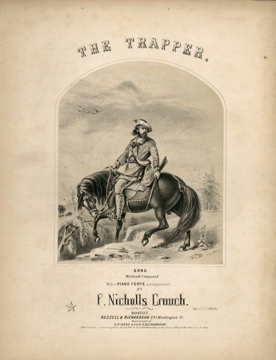 Omslag til partiturarket til The Trapper, 1857 af American School