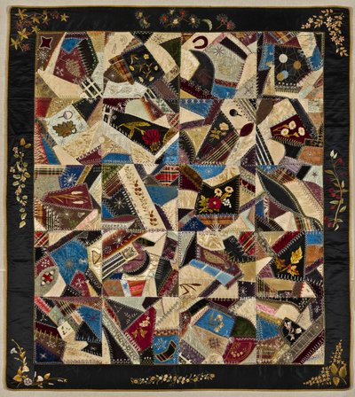 Crazy Quilt, ca. 1875-1900 (silke, brokade og fløjl) af American School