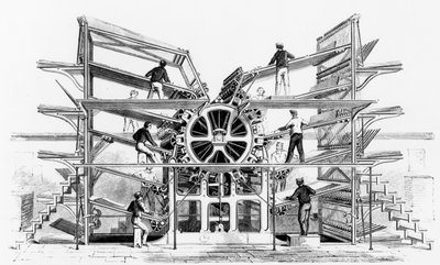 Cylindertrykpresse opfundet af Richard March Hoe (1812-86) New York, 1846 af American School