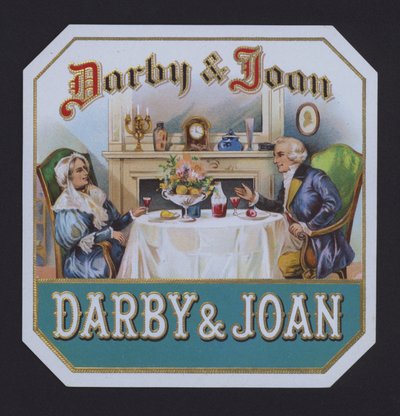 Darby og Joan, cigaretiket (chromolitho) af American School