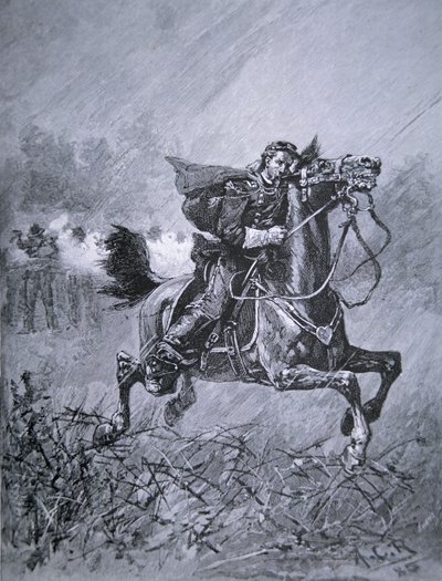 General Philip Kearneys død (1815-62) (gravering) af American School