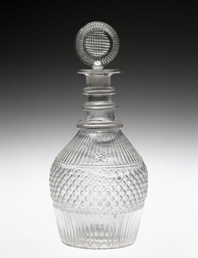 Karaffel og prop, ca. 1820-1840 (ikke-bly glas) af American School