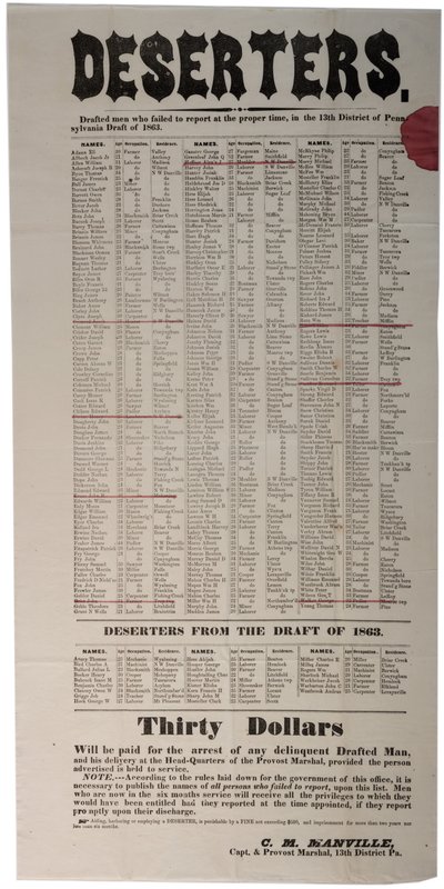 Desertører, 1863 af American School