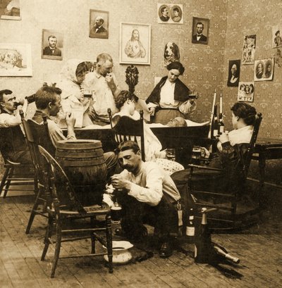 Detalje fra McCarthys Wake (del 1), 1899 (stereograf) af American School