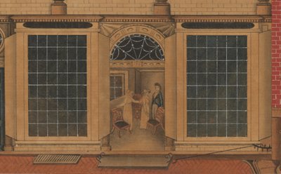 Detalje af Duncan Phyfes butik og lager på Fulton Street i New York City, ca. 1816-1817 (akvarel, pen og blæk på papir) af American School