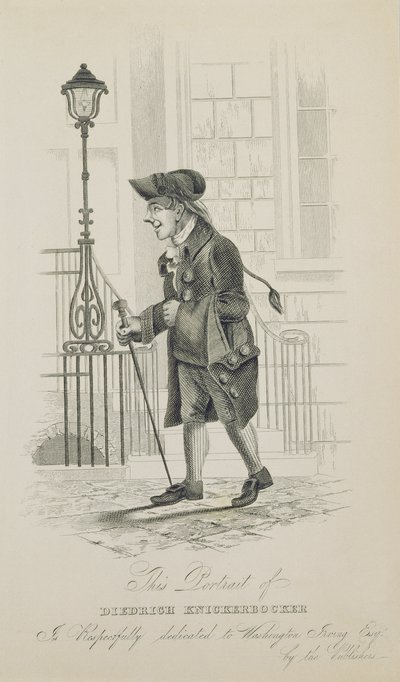 Diedrich Knickerbocker, dedikeret til Washington Irving (1783-1859) af American School