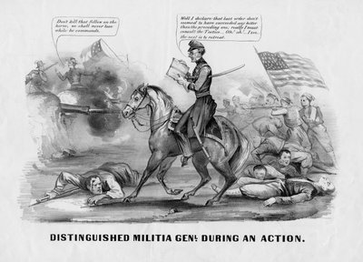 Fornemme milits genl. under en handling, udgivet af Currier & Ives, New York, ca. 1861 af American School