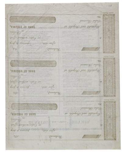 Dixie trykt på bagsiden af et ark checks, 1861 af American School