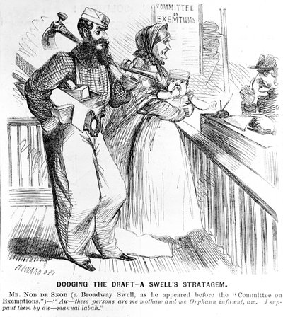 Dodging a Draft - A Swollen Stratagem, fra Frank Leslies Illustrated Newspaper, 19. september 1863 af American School
