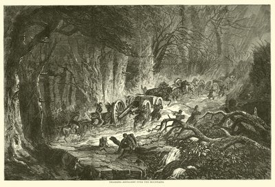 Slæbende artilleri over bjergene, august 1863 af American School